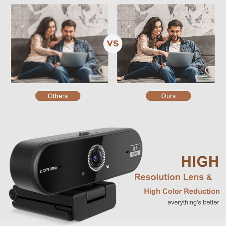 Mini Camera Screen Computer 4K USB Webcam PC Computer Mini Small Camera Live Streaming Web Camera ...