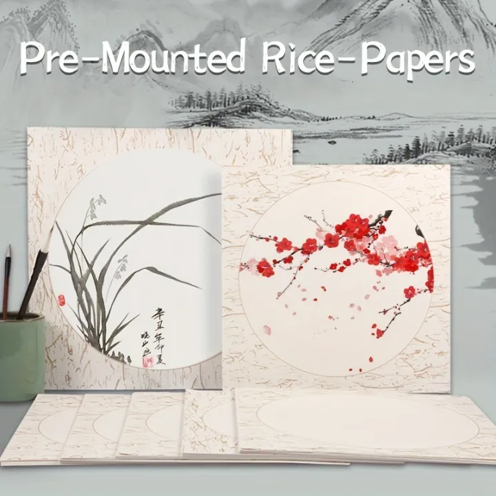 Marie's%20Rice%20Paper%2010%20Sheets%2013%20x13%20in%20for%20Chinese%20Painting%20Soft%20Round%20Xuan%20Paper%20Half%20Raw%20for%20DIY%20Craft,Great%20for%20Artist,Adults%20-%20Image%205