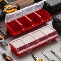 1Pc/2Pcs Multi-Compartment Organizer Box For Screws & Small Parts - Durable Plastic Hardware And Jewelry Storage Case. 