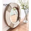 Round Rope Mirror, Twisted Rope Home Decor Art Wall Hanging Mirror. 