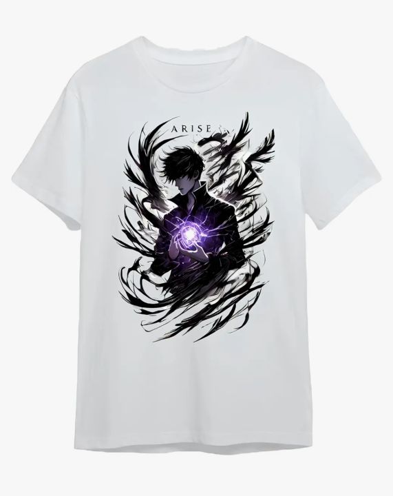 Solo Leveling Arise Anime T-Shirt, White, Comfortable Fit, Unisex