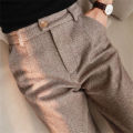 2025 Autumn Winter Workplace High Waisted Casual Suit Pants Office Lady Women Trousers Woolen Pants Women's Harem Pencil Pants. 