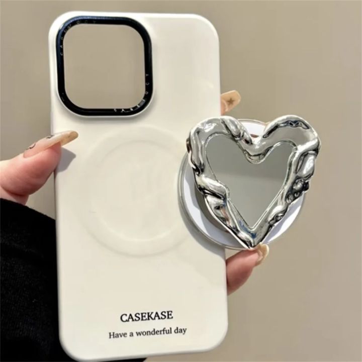 Pleated%20Silver%20Heart%20Mirror%20Magnetic%20Holder%20Grip%20Tok%20Griptok%20Phone%20Stand%20Holder%20Support%20for%20IPhone%2017%20for%20Pad%20Magsafe%20Smart%20Tok%20-%20Image%203