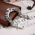 New Silver Color Bracelet Men's Original Design Retro Personality Transfer Mantra Mantra Turn Wind Jewelry. 