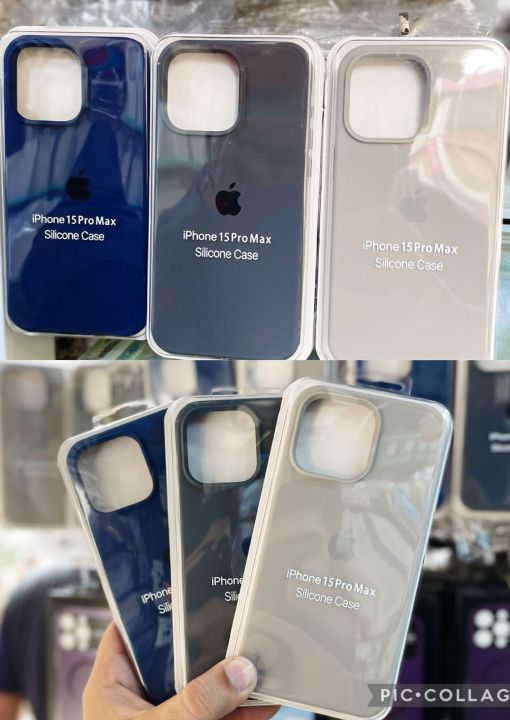 Soft Silicone Covers for iphone 15 Pro Max with Logo Natural Titanium Blue Titanium  Black Titanium