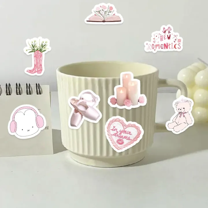46pcs Bunny, Bear, Perfume Pink Graffiti Stickers Decorated Notebook ...