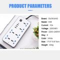 GKK Smart Universal Extension Board Multi Power Plug With 6 Power Sockets + 3 USB Ports Plug + 1 Type C For Electronics Mobile Charging Adapter With 1.8 Meter Heavy Duty Copper Wire White, Mobile Extension, USB Extension board, Extension Lead. 