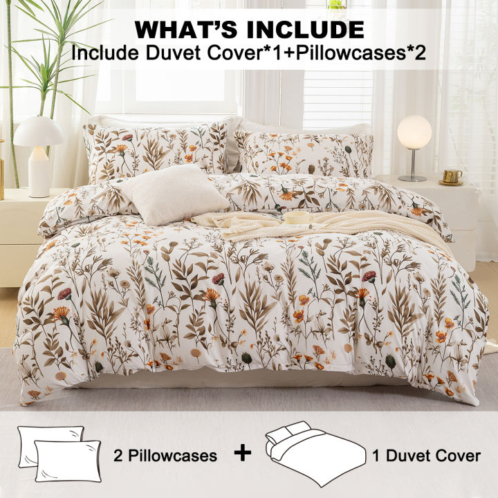 3pcs/set%20Leaf%20Floral%20Pattern%20Duvet%20Cover%20Set(1%20Duvet%20Cover%20&%202%20Pillowcase%EF%BC%89Soft%20And%20Skin-Friendly%20Duvet%20Cover%20Bedding%20Set%20For%20-%20Image%202
