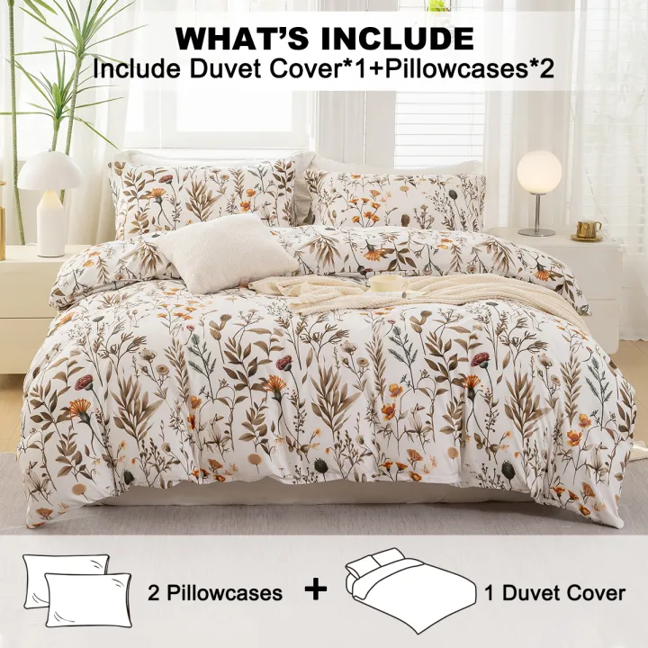 3pcs/set%20Leaf%20Floral%20Pattern%20Duvet%20Cover%20Set(1%20Duvet%20Cover%20&%202%20Pillowcase%EF%BC%89Soft%20And%20Skin-Friendly%20Duvet%20Cover%20Bedding%20Set%20For%20-%20Image%202