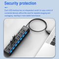 7 Port Usb Splitter Laptop Desktop Computer Expander Multifunctional Hub Hub Independent Switch One Drag Seven.