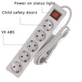 EU KR Power Strip Socket 2000W 13A 3 4 5 Outlets with Master White Electrical Office Sockets with 150cm 200cm Extension Cable. 