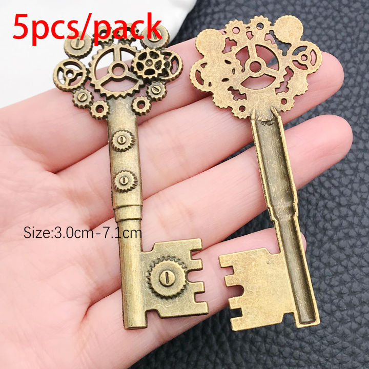 Bronze Reng Vintage Key Pendants, 5/12 pcs Antique Bronze Large Key Charms with ...