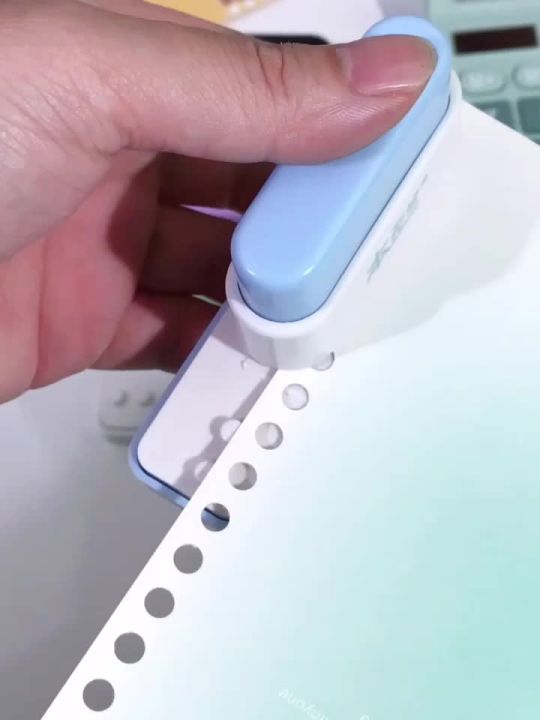 1pc 5-Hole Punch for Desk Organizer ABS Material Notebook Document Binder Perfect for Binding Office School Supply