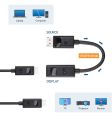 Cable Matters 8K DisplayPort 1.4 to HDMI 2.1 Adapter with 4K 120Hz / 8K 60Hz, 48 Gbps Unidirectional DisplayPort to HDMI 2.1 Cable Adapter in Black. 