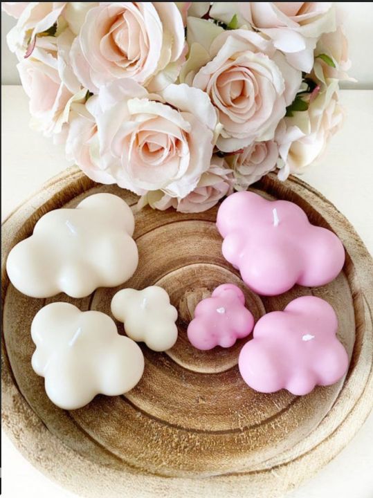 3 Cloud Candles/Decorative Candles/Handmade/Candle gifts/Soy Wax Candle.