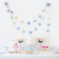 Gradient Silver Paper Star Garland for Kids Birthday Party Decoration Wedding Christmas Wall Hanging Banner Girl Boy Baby Shower. 