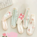 5 Pairs Children's Socks for Girls, Sweet Cute Cartoon Rabbit Girl's Casual Socks (Autumn & Spring).