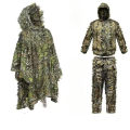 Ghillie Suit Men Women Kids 3D Leafy Bionic  Hunting Clothing CS Shooting Suit  Combat Clothes Set. 