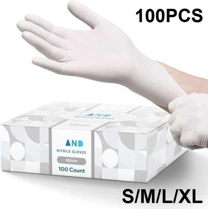 10-100PCS%20White%20Nitrile%20Disposable%20Gloves,Latex%20Free,Powder,Household%20Gloves%20for%20Cooking%20Food%20Safe%20Cleaning%20Work%20Glove%20-%20Image%202