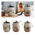 Ceramic Tea Container Chinese Styles Ceramic Food Storage Jar Sealed Canister Tea Jar Loose Tea Tin for Tea Nuts Coffee Spice. 