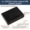DC UPS 5V 9V 12V Output 6x 18650 Battery Uninterrupted Power Supply DIY Power Bank Box for House Router Cellphone Tablet Modem. 