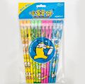 12PCS set cartoons design quality pencils with eraser. 