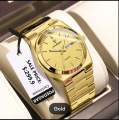 Pecolagar Quartz Men’s Stainless Steel Watch with Day & Date Display – Silver.