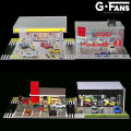 G Fans 1/64 Scale Car Garage Miniatures Model Car Parking Lot Diecast Scene Display Vehicle Scene Toy Background Collection. 