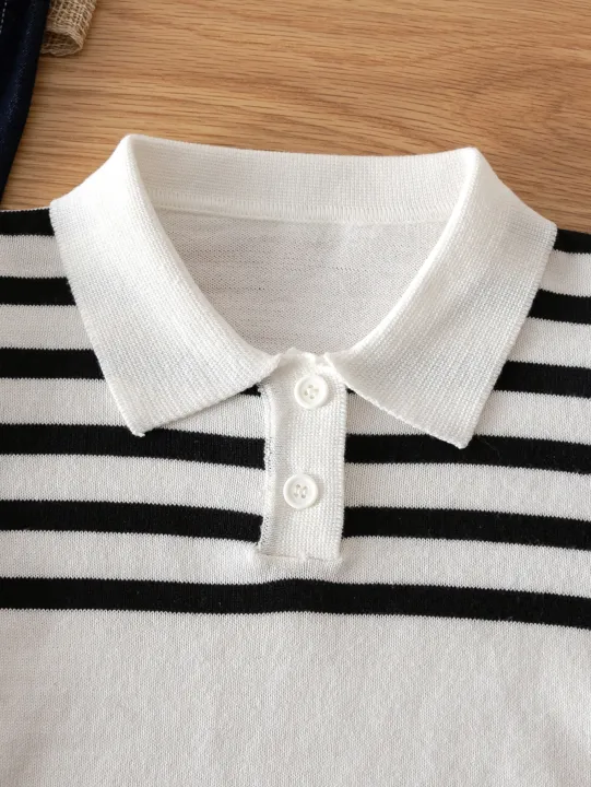 1-piece%20set%20of%20boys'%20and%20boys'%20college%20style%20lapel%20striped%20thin%20sweater%20knitted%20sweater%20suitable%20for%20school%20daily%20leisure%20in%20aut%20-%20Image%203