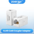 ZOERAX 2pcs RJ45 Cat6 Inline Coupler Ethernet Coupler, Ethernet Extender Connecter for Cat6/Cat5e/Cat5 Ethernet Cables. 