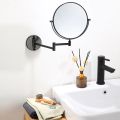 Dressing Mirror Wall Mounted 8 Inch Magnifying Two-sides Mirror Space Aluminum Black  Makeup Mirror Cosmetic Lady . 