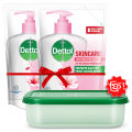 (Buy 2 Get Free Tiffin Box) Dettol Handwash Skincare Refill Double Pack 170ml. 