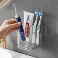 Toothbrush Storage Rack Large Capacity Bathroom Wall-Mounted Storage Box Plastic Organizer for Toothbrushes Toothpaste Razors To. 