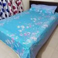 Digital Home Tex Cotton Fabric 5 Feet By 6 Feet Multicolor King Size Bedsheet With Two. 