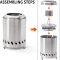 TARKA Stainless Steel Camping Stove Outdoor Survival Stove Indoor Courtyard Portable Stove Desktop Stove Table Smokeless Stove.