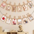 Baby First Birthday Banner, kraft paper Growth Record 1-12 Month Photo Props Baby Boy Girl Party Decoration Supplies.
