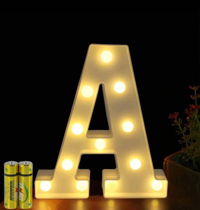 LED Letters / LED Alphabets Battery Operated - All LED Letters (A TO Z)-(0 To 9) Available, Best for Birthday and Anniversary.
