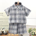 2PS Children's Clothing Set Men/Girls T-shirt + Shorts Summer Cotton Cartoon Casual Boys Sports Suit Children's Children's Cloth. 