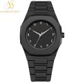 Arabic Aura Watch 2025 Black Modern Creative Design Waterproof Stainless Steel Chain Quartz Movement. 