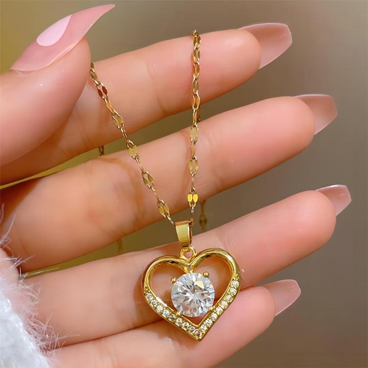 Trendy%20Heart%20Stainless%20Steel%20Zirconia%20Necklaces%20For%20Women%20Girls%20Love%20Gold%20Color%20Metal%20Necklace%20Party%20Birthday%20Daily%20Jewelry%20-%20Image%203