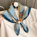 70x70cm Fashionable Korean Style Silk Square Scarf Satin Print Hairband Necktie Hair Accessory Headscarf Versatile Wrap Scarf. 