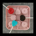 Heart and Round Candy Shape Silicone Lollipop Mold 8 Cavity. 