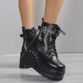 2024 New Boots for Women Fashion Hot Sale Punk Goth Platform Heels Wedge Women's Boots Casual Goth Punk Size 43 Women's Shoes.