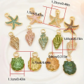 30/50pcs Of Random Dripping Oil Pearlescent Conch Shell Starfish Diy Jewelry Accessories Bracelet Earrings Pendant Alloy. 