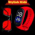 Waterproof Digital LED Sport Watch with glasses For Kids. 