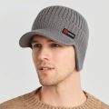 New Winter Men Hat Outdoor Ear Protection Warm Thick Bicycle Knitted Cap Scarf Windproof Visors Baseball Cap Male. 