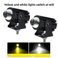 1PCS/2PCS 100W 30000LM Universal Motorcycle LED Headlight Dual Color ATV Scooter Driving Lamp Fog Light Auxiliary Spotlight Lamp. 