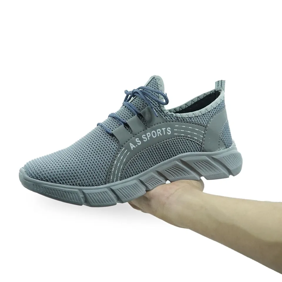 Men s Running Shoes Men s Slip on Shoes Tennis Walking Casual Shoes Grey Gym Breathable Rubber Work Shoes Daraz.pk