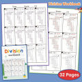 This set of 2 math exercise books is suitable for grades 3 to 5 - daily multiplication and division practice, fun math activity.