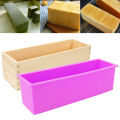 Toast Cake Loaf Mold Rectangular Baking Silicone Soap Mold with Wooden Box DIY Handmade Tool Kitchen Tools. 